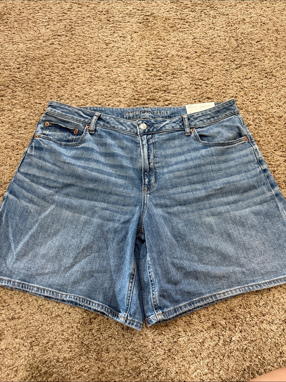 American Eagle Outfitters Light Blue Denim High-Rise Jean Shorts